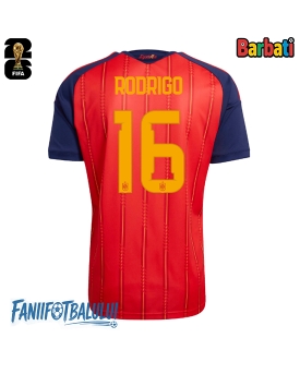 Spania Rodri Hernandez #16 Tricou Fotbal Replică Mondial 2026 Barbati Acasa Spania Rodri Hernandez #16 Tricou Fotbal Replică Mondial 2026 Barbati Acasa